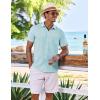 imageCOOFANDY Mens Casual Button Down Shirts Short Sleeve Textured Summer Beach Shirt with PocketBaby Blue