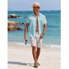 imageCOOFANDY Mens Casual Button Down Shirts Short Sleeve Textured Summer Beach Shirt with PocketBaby Blue