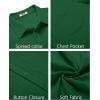imageCOOFANDY Mens Casual Button Down Shirts Short Sleeve Textured Summer Beach Shirt with PocketDark Green