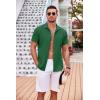 imageCOOFANDY Mens Casual Button Down Shirts Short Sleeve Textured Summer Beach Shirt with PocketDark Green