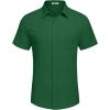 imageCOOFANDY Mens Casual Button Down Shirts Short Sleeve Textured Summer Beach Shirt with PocketDark Green