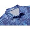 imageCOOFANDY Mens Casual Button Down Shirts Short Sleeve Textured Summer Beach Shirt with PocketGray Blueleaves