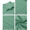 imageCOOFANDY Mens Casual Button Down Shirts Short Sleeve Textured Summer Beach Shirt with PocketGray Green