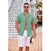 imageCOOFANDY Mens Casual Button Down Shirts Short Sleeve Textured Summer Beach Shirt with PocketGray Green