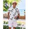 imageCOOFANDY Mens Casual Button Down Shirts Short Sleeve Textured Summer Beach Shirt with PocketLight Blueisland