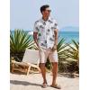 imageCOOFANDY Mens Casual Button Down Shirts Short Sleeve Textured Summer Beach Shirt with PocketLight Blueisland
