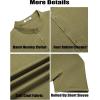 imageCOOFANDY Mens Casual Henley Shirt Short Sleeve Band Collar Shirt Summer Beach Hippie Vacation T Shirt with ButtonArmy Green