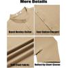 imageCOOFANDY Mens Casual Henley Shirt Short Sleeve Band Collar Shirt Summer Beach Hippie Vacation T Shirt with ButtonKhaki