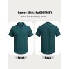 imageCOOFANDY Mens Casual Henley Tee Shirt Band Collar Short Sleeve Summer Beach Hippie T ShirtsBlue Green