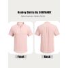 imageCOOFANDY Mens Casual Henley Tee Shirt Band Collar Short Sleeve Summer Beach Hippie T ShirtsDark Pink