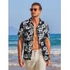 imageCOOFANDY Mens Casual Shirts Short Sleeve Button Down Shirts Fashion Textured Summer Beach ShirtBlackwhite Floral