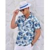 imageCOOFANDY Mens Casual Shirts Short Sleeve Button Down Shirts Fashion Textured Summer Beach ShirtBlue Floral