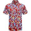 imageCOOFANDY Mens Casual Shirts Short Sleeve Button Down Shirts Fashion Textured Summer Beach ShirtHawaii Flowers