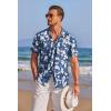 imageCOOFANDY Mens Casual Shirts Short Sleeve Button Down Shirts Fashion Textured Summer Beach ShirtNavy Blue Floral