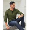 imageCOOFANDY Mens Cotton Henley Shirts Long Sleeve TShirts Casual Pullover Shirt Soft Stretch Basic Tees Fall TopsArmy Green