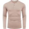 imageCOOFANDY Mens Cotton Henley Shirts Long Sleeve TShirts Casual Pullover Shirt Soft Stretch Basic Tees Fall TopsBeige