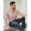 imageCOOFANDY Mens Cotton Henley Shirts Long Sleeve TShirts Casual Pullover Shirt Soft Stretch Basic Tees Fall TopsBeige