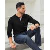 imageCOOFANDY Mens Cotton Henley Shirts Long Sleeve TShirts Casual Pullover Shirt Soft Stretch Basic Tees Fall TopsBlack 01  Grey Collar