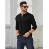 imageCOOFANDY Mens Cotton Henley Shirts Long Sleeve TShirts Casual Pullover Shirt Soft Stretch Basic Tees Fall TopsBlack 01  Grey Collar