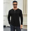 imageCOOFANDY Mens Cotton Henley Shirts Long Sleeve TShirts Casual Pullover Shirt Soft Stretch Basic Tees Fall TopsBlack 02  Khaki Collar
