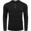 imageCOOFANDY Mens Cotton Henley Shirts Long Sleeve TShirts Casual Pullover Shirt Soft Stretch Basic Tees Fall TopsBlack 02  Khaki Collar