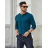 imageCOOFANDY Mens Cotton Henley Shirts Long Sleeve TShirts Casual Pullover Shirt Soft Stretch Basic Tees Fall TopsBlue
