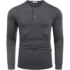 imageCOOFANDY Mens Cotton Henley Shirts Long Sleeve TShirts Casual Pullover Shirt Soft Stretch Basic Tees Fall TopsDark Grey