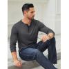 imageCOOFANDY Mens Cotton Henley Shirts Long Sleeve TShirts Casual Pullover Shirt Soft Stretch Basic Tees Fall TopsDark Grey