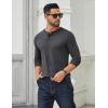 imageCOOFANDY Mens Cotton Henley Shirts Long Sleeve TShirts Casual Pullover Shirt Soft Stretch Basic Tees Fall TopsDark Grey