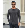 imageCOOFANDY Mens Cotton Henley Shirts Long Sleeve TShirts Casual Pullover Shirt Soft Stretch Basic Tees Fall TopsDark Grey