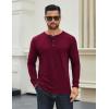 imageCOOFANDY Mens Cotton Henley Shirts Long Sleeve TShirts Casual Pullover Shirt Soft Stretch Basic Tees Fall TopsDark Red
