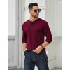 imageCOOFANDY Mens Cotton Henley Shirts Long Sleeve TShirts Casual Pullover Shirt Soft Stretch Basic Tees Fall TopsDark Red
