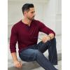 imageCOOFANDY Mens Cotton Henley Shirts Long Sleeve TShirts Casual Pullover Shirt Soft Stretch Basic Tees Fall TopsDark Red