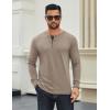 imageCOOFANDY Mens Cotton Henley Shirts Long Sleeve TShirts Casual Pullover Shirt Soft Stretch Basic Tees Fall TopsKhaki