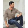 imageCOOFANDY Mens Cotton Henley Shirts Long Sleeve TShirts Casual Pullover Shirt Soft Stretch Basic Tees Fall TopsKhaki