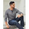imageCOOFANDY Mens Cotton Henley Shirts Long Sleeve TShirts Casual Pullover Shirt Soft Stretch Basic Tees Fall TopsLight Grey