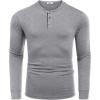 imageCOOFANDY Mens Cotton Henley Shirts Long Sleeve TShirts Casual Pullover Shirt Soft Stretch Basic Tees Fall TopsLight Grey