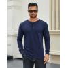 imageCOOFANDY Mens Cotton Henley Shirts Long Sleeve TShirts Casual Pullover Shirt Soft Stretch Basic Tees Fall TopsNavy Blue
