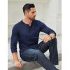 imageCOOFANDY Mens Cotton Henley Shirts Long Sleeve TShirts Casual Pullover Shirt Soft Stretch Basic Tees Fall TopsNavy Blue