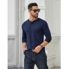 imageCOOFANDY Mens Cotton Henley Shirts Long Sleeve TShirts Casual Pullover Shirt Soft Stretch Basic Tees Fall TopsNavy Blue