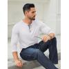 imageCOOFANDY Mens Cotton Henley Shirts Long Sleeve TShirts Casual Pullover Shirt Soft Stretch Basic Tees Fall TopsWhite