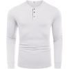 imageCOOFANDY Mens Cotton Henley Shirts Long Sleeve TShirts Casual Pullover Shirt Soft Stretch Basic Tees Fall TopsWhite