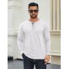 imageCOOFANDY Mens Cotton Henley Shirts Long Sleeve TShirts Casual Pullover Shirt Soft Stretch Basic Tees Fall TopsWhite