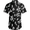 imageCOOFANDY Mens Cotton Linen Henley Shirt Short Sleeve Hippie Casual Beach TShirts with PocketWhite Leaf