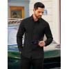 imageCOOFANDY Mens Dress Shirts Long Sleeve Business Casual Button Down Shirts Regular Fit Formal ShirtsBlack