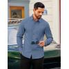 imageCOOFANDY Mens Dress Shirts Long Sleeve Business Casual Button Down Shirts Regular Fit Formal ShirtsGrey Blue