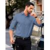 imageCOOFANDY Mens Dress Shirts Long Sleeve Business Casual Button Down Shirts Regular Fit Formal ShirtsGrey Blue