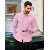 imageCOOFANDY Mens Dress Shirts Long Sleeve Business Casual Button Down Shirts Regular Fit Formal ShirtsPink