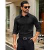 imageCOOFANDY Mens Dress Shirts Long Sleeve Button Down Shirts Regular Fit Business Casual ShirtsBlack