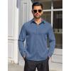 imageCOOFANDY Mens Dress Shirts Long Sleeve Button Down Shirts Regular Fit Business Casual ShirtsBlue